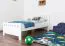 Kinderbett 90 x 200 cm | Massivholz: Kiefer | Weiß Lackiert Abbildung