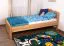 Kinderbett 100 x 200 cm | Massivholz: Eiche | Natur Lackiert Abbildung