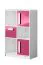 Kinderzimmer - Kommode Walter 07, Farbe: Weiß / Rosa Hochglanz - 133 x 80 x 40 cm (H x B x T)