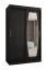 Schiebetürenschrank / Kleiderschrank Musala 07, Farbe: Schwarz, zwei Kleiderstangen, 1,2 Meter breit, Aluminiumschienen, eine Spiegeltür, fünf Fächer