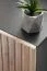 Kommode | Farbe: Schwarz / Eiche Vicking / Schwarzer Marmor | Sideboard | 1 Schublade | geriffelte Front | 160 x 45 x 82 cm | Push-to-open Funktion | 5 Fächer