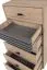 Schmale Kommode Niel 18, Farbe: Eiche / Anthrazit - Abmessungen: 120 x 60 x 40 cm (H x B x T)