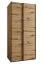 Kleiderschrank / Schiebetürenschrank | 245,5 x 120 x 64 cm | 2 Kleiderstangen | 6 Fächer | 2 Schiebetüren | ABS-Kantenschutz | Farbei: Eiche Artisan