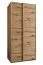 Kleiderschrank / Schiebetürenschrank | 6 Einlegeböden | 245,5 x 120 x 64 | 2 Kleiderstangen | 2 Schiebetüren | 6 Fächer | Farbe: Eiche Artisan | Soft-Close