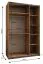 Kleiderschrank / Schiebetürenschrank | Spiegel | 245,5 x 150 x 64 cm | Soft-Close | 2 Schiebetüren | 2 Kleiderstangen | 6 Fächer | Farbe: Schwarz