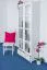 Vitrine Kiefer massiv Vollholz weiß Junco 34 - Abmessungen: 195 x 80 x 35 cm (H x B x T)