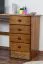 Schreibtisch Kiefer massiv Vollholz Eichefarben 003 - Abmessung 74 x 136 x 55 (H x B x T)