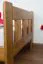 Kinderbett / Jugendbett  Kiefer Vollholz massiv Eichefarben A22, inkl. Lattenrost - Abmessung 90 x 200 cm 
