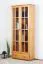 Vitrine Kiefer massiv Vollholz Erlefarben Junco 34 - Abmessungen: 195 x 80 x 35 cm (H x B x T)
