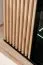 Wohnzimmer - Set B Romfo, 4-teilig, mit integrierten Biokamin, Farbe: Schwarz / Hickory Jackson, Push-to-open Funktion, zwei Vitrinen, ein TV-Schrank, ein Wandregal