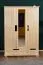 Kleiderschrank / Drehtürenschrank Kiefer massiv Vollholz natur 008 - Abmessung 190 x 133 x 60 cm (H x B x T)