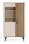 Vitrine | 88 x 40 x 156 cm | Glasschrank | Nuss/Kaschmir | Metallbeine | ABS-Kanten | 3 Türen | Push-to-open System | 6 Einlegeböden | Belladere 03
