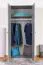 Kleiderschrank Landhausstil, Farbe: Grau, Abmessung: 198 x 90 x 53 cm (H x B x T)
