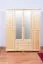 160 cm breiter Kleiderschrank mit 4 Türen, 9 Fächern und 2 Schubladen aus Massiv-Holz | Farbe: Natur | Tiefe: 60 cm Abbildung