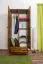 Schmaler Kleiderschrank | 2 Drehtüren | 1 Schublade | 4 Fächer | mit Kleiderstange | 80 cm breit | Massivholz | Farbe: Eiche Abbildung