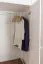 Kleiderschrank | 2 Drehtüren | 2 Schubladen | 1 Fach | mit Kleiderstange | 90 cm breit | Massivholz | Farbe: Weiß Abbildung