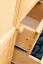 Kleiderschrank | 1 Drehtür | 4 Schubladen | mit Kleiderstange | 80 cm breit | Massivholz | Farbe: Natur Abbildung