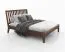 Einzelbett / Gästebett Engordany 08 | Buche Vollholz massiv | lackiert | Liegefläche: 140 x 200 cm | Farbe: Walnuss | mit hoher Kopfstütze | ästhetisches Design