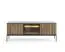 Eleganter TV-Unterschrank mit Push-to-open Funktion Chelmsford 02, Farbe: Schwarz / Eiche - Abmessungen: 56 x 154 x 39 cm (H x B x T)