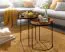 Wohnzimmetisch 2er Set, Farbe: Gold / Schwarz - Abmessungen: 38 x 38 x 45 cm und 32,5 x 32,5 x 53 cm (B x T x H) mit abnehmbarem Tablett