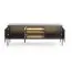Eleganter TV-Unterschrank mit Push-to-open Funktion Chelmsford 02, Farbe: Schwarz / Eiche - Abmessungen: 56 x 154 x 39 cm (H x B x T)