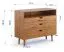 Kommode Minnu 03 naturbelassen aus massiver Wildeiche, 90 x 110 x 40 cm, 3 Schubladen mit Soft-Close-System, 1 offenes Fach, geöltes Holz, stilvoll