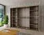 250 cm breiter Kleiderschrank mit 3 Türen | 10 Fächer | Farbe: Sonoma Eiche / Weiß Abbildung