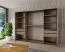 Großer 250 cm breiter Kleiderschrank mit 3 Türen | 10 Fächer | Farbe: Schwarz Abbildung