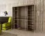 200 cm breiter Schiebetürenschrank mit 2 Türen | 10 Fächer | 2 Kleiderstangen | Farbe: Weiß / Schwarz Abbildung