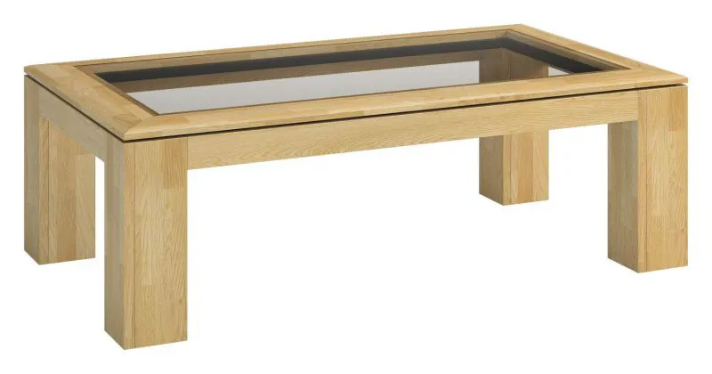 Wohnzimmertisch Eiche massiv Farbe: Natur 41x120x70 cm Abbildung