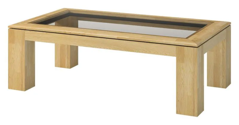 Wohnzimmertisch Eiche massiv Farbe: Natur 48x120x70 cm Abbildung