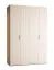 Falttür / Kleiderschrank | Farbe: Beige / Eiche | 3 Schubladen | 1 Hosenhalter | inkl. LED-Beleuchtung mit Bewegungssenor | 160 x 60 x 240 cm