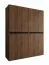 Drehtürenschrank | Farbe: Walnuss Warmia | 8 Drehtüren | 6 Fächer | 2 Kleiderstangen | Kleiderschrank | 180 x 52 x 203 cm | hochwertig Verarbeitet | Soft-Close Funktion
