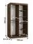 Kleiderschrank | Farbe: Walnuss Warmia | 2 Kleiderstangen | 5 Fächer | 100 x 62 x 200 cm | dekorative Spiegeltür | Schiebetürenschrank | Moderne Details