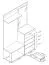 Garderobe Ellenbrook 01, Farbe: Eiche Riviera / Weiß - Abmessungen: 197 x 135 x 34 cm (H x B x T), mit drei Haken und einen Spiegel