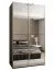 Kleiderschrank / Schiebetürenschrank | ABS Kantenschutz | 2 Kleiderstangen | 245,5 x 130 x 64 cm | Farbe: Schwarz | 6 Fächer | 2 Schiebetüren