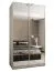 Kleiderschrank / Schiebetürenschrank | Spiegel | 245,5 x 140 x 64 cm | 2 Kleiderstangen | Farbe: Weiß | 2 Schiebetüren | Soft-Close | 6 Fächer