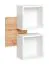 Elegantes Wandset Pollestad 03, Farbe: Eiche Wotan / Weiß - Abmessungen: 170 x 100 x 30 cm (H x B x T), mit zwei Wandregalen