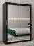 150 cm breiter Kleiderschrank mit 5 Fächern und 2 Türen | Farbe: Schwarz Abbildung