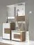 Easy Möbel Garderobe Komplett - Set D Manase, 4-teilig, Farbe: Eiche Braun / Weiß Hochglanz Abbildung