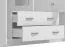 Neutraler Kleiderschrank mit zwei Schubladen Kovin 03, Farbe: Weiß, zwei Spiegeltüren, eine Kleiderstange, Maße: 205 x 160 x 52 cm, für Schlafzimmer