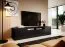TV-Schrank / TV-Möbel mit vier Fächer Zapopan 116, Farbe: Schwarz, Maße: 42 x 180 x 40 cm, ein Kabelloch, Push-to-open Funktion, stabil und robust