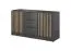 Kommode mit stylischen Design Leeds 09, Farbe: Graphit - Abmessungen: 86 x 155 x 45 cm (H x B x T), mit drei Schubladen