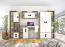Jugendzimmer - Schrank Garian 06, Farbe: Eiche / Weiß / Grau, Abmessungen: 191 x 40 x 40 cm (H x B x T)