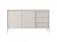 Helles Wohnzimmer - Set A Balta, 4-teilig, Push-to-open Funktion, Farbe: Beige, ABS-Kantenschutz, Beine: Metall
