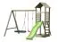 Spielturm PZ02 inkl. Wellenrutsche | Sandkasten | 1 Nestschaukel | Rutsche: Grün| 1 rote Einzelschaukel | Maße: 317 x 343 cm (B x T)