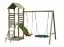 Spielturm PZ02 inkl. Wellenrutsche | Sandkasten | 1 Nestschaukel | Rutsche: Grün| 1 rote Einzelschaukel | Maße: 317 x 343 cm (B x T)