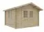 Gartenhaus Wiesentraum 01, Naturbelassen, 34 mm Blockbohlenhaus, Grundfläche 9 m², Satteldach, mit 1 Doppeltür und 1 Einzelfenster