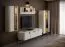 Vitrine mit LED-Beleuchtung | Kaschmir | 180 x 94 x 40 cm | 2 Glastüren | 1 Schublade | 4 Fächern | Soft Close System | Metallbeine