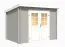 Gartenhaus G274 Lichtgrau - 28 mm Blockbohlenhaus, Grundfläche: 4,56 m², Pultdach